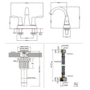 PARLOS 2-Handle Bathroom Sink Faucet with Metal Pop-up Drain and Faucet Supply Lines, Oil Rubbed Bronze, Demeter 13626