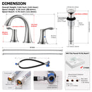 PARLOS Widespread 2 Handles Bathroom Faucet with Metal Pop Up Sink Drain and cUPC Faucet Supply Lines, Brushed Nickel, 1.2 GPM (13647P)