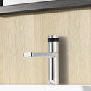 EZANDA Brass Single Handle Bathroom Faucet with Deck Plate, Pop-up Sink Drain Assembly & Faucet Supply Lines, Chrome with Black (1416401)