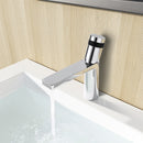 EZANDA Brass Single Handle Bathroom Faucet with Deck Plate, Pop-up Sink Drain Assembly & Faucet Supply Lines, Chrome with Black (1416401)