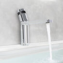 EZANDA Brass Single Handle Bathroom Faucet with Deck Plate, Pop-up Sink Drain Assembly & Faucet Supply Lines, Chrome with Black (1416401)