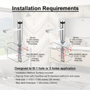 EZANDA Brass Single Handle Bathroom Faucet with Deck Plate, Pop-up Sink Drain Assembly & Faucet Supply Lines, Chrome with Black (1416401)