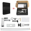 EZANDA Brass Single Handle Bathroom Sink Faucet Lavatory Vanity Pop Up Drain Stopper Water Supply Lines Brushed Nickel (14166)