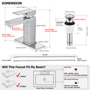 EZANDA Brass Single Handle Bathroom Sink Faucet Lavatory Vanity Pop Up Drain Stopper Water Supply Lines Brushed Nickel (14166)