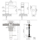 EZANDA Brass Waterfall Bathroom Vanity Faucet Extra Large Rectangular Spout Deck Plate Pop-up Sink Supply Hoses Brushed Gold 1416908