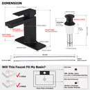 EZANDA Brass Single-Handle Bathroom Sink Faucet with Escutcheon, Pop Up Drain Stopper & Water Supply Hoses, Matte Black (14253)