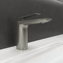EZANDA Brass Single Handle Bathroom Faucet with Metal Pop-up Sink Drain & Faucet Supply Lines, Gunmetal Grey(1427911)