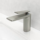 EZANDA Brass Single Handle Bathroom Faucet with Metal Pop-up Sink Drain & Faucet Supply Lines, Gunmetal Grey(1427911)