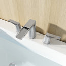 EZANDA 2-Handle Widespread Waterfall Bathroom Lavatory Faucet with Pop-up Sink Drain Assembly & Faucet Supply Lines, Chrome 1431201