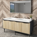 EZANDA 2-Handle Widespread Waterfall Bathroom Lavatory Faucet with Pop-up Sink Drain Assembly & Faucet Supply Lines, Chrome 1431201