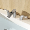 EZANDA 2-Handle Bathroom Sink Faucet, Widespread Waterfall Lavatory Faucet with Pop-up Drain Assembly & Faucet Supply Lines, Brushed Nickel (1431202)