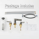 EZANDA 2-Handle Bathroom Sink Faucet, Widespread Waterfall Lavatory Faucet with Pop-up Drain Assembly & Faucet Supply Lines, Brushed Nickel (1431202)