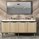 EZANDA 2-Handle Widespread Waterfall Bathroom Lavatory Faucet with Pop-up Sink Drain Assembly & Faucet Supply Lines, Matte Black (1431204)