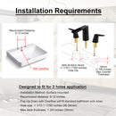 EZANDA 2-Handle Widespread Waterfall Bathroom Lavatory Faucet with Pop-up Sink Drain Assembly & Faucet Supply Lines, Matte Black (1431204)