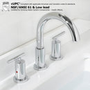 PARLOS Widespread 8 inch Bathroom Sink Faucet 3 Hole Vanity Faucet with cUPC Faucet Supply Lines, Chrome, 1433101D