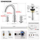 Parlos Two Handles 8 inch Widespread Three Hole Bathroom Sink Faucet Supply Hoses Basin Faucet Mixer Tap Chrome 1433101