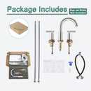 PARLOS Widespread 8 inch Bathroom Sink Faucet 3 Hole Vanity Faucet with cUPC Faucet Supply Lines, Chrome, 1433101D