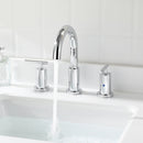 Parlos Two Handles 8 inch Widespread Three Hole Bathroom Sink Faucet Supply Hoses Basin Faucet Mixer Tap Chrome 1433101