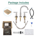 Parlos Two Handles 8 inch Widespread Three Hole Bathroom Sink Faucet Supply Hoses Basin Faucet Mixer Tap Chrome 1433101