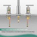 PARLOS 2-Handle Widespread 8 inch Bathroom Sink Faucet 3 Hole Vanity Faucet with cUPC Faucet Supply Lines, Brushed Nickel,1433102D