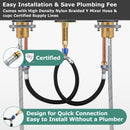 PARLOS 2-Handle Widespread 8 inch Bathroom Sink Faucet 3 Hole Vanity Faucet with cUPC Faucet Supply Lines, Brushed Nickel,1433102D