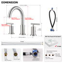 PARLOS 2-Handle Widespread 8 inch Bathroom Sink Faucet 3 Hole Vanity Faucet with cUPC Faucet Supply Lines, Brushed Nickel,1433102D