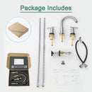 Parlos Two Handle 8 inch Widespread Three Hole Bathroom Sink Faucet Supply Hoses Basin Faucet Mixer Tap Brushed Nickel（1433102）