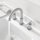 Parlos Two Handle 8 inch Widespread Three Hole Bathroom Sink Faucet Supply Hoses Basin Faucet Mixer Tap Brushed Nickel（1433102）