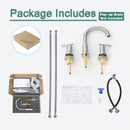 PARLOS 2-Handle Widespread 8 inch Bathroom Sink Faucet 3 Hole Vanity Faucet with cUPC Faucet Supply Lines, Brushed Nickel,1433102D