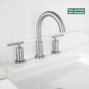 PARLOS 2-Handle Widespread 8 inch Bathroom Sink Faucet 3 Hole Vanity Faucet with cUPC Faucet Supply Lines, Brushed Nickel,1433102D