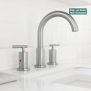 PARLOS 2-Handle Widespread 8 inch Bathroom Sink Faucet 3 Hole Vanity Faucet with cUPC Faucet Supply Lines, Brushed Nickel,1433102D