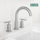 PARLOS 2-Handle Widespread 8 inch Bathroom Sink Faucet 3 Hole Vanity Faucet with cUPC Faucet Supply Lines, Brushed Nickel,1433102D