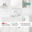 PARLOS 2-Handle Widespread 8 inch Bathroom Sink Faucet 3 Hole Vanity Faucet with cUPC Faucet Supply Lines, Brushed Nickel,1433102D