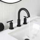 Parlos Two Handle 8 inch Widespread Three Hole Bathroom Sink Faucet Supply Hoses Basin Faucet Mixer Tap Matte Black 1433104