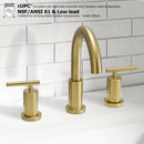 PARLOS 2-Handle Widespread 8 inch Bathroom Sink Faucet 3 Hole Vanity Faucet with cUPC Faucet Supply Lines, Brushed Gold, 1433108D