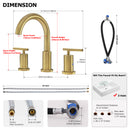 PARLOS 2-Handle Widespread 8 inch Bathroom Sink Faucet 3 Hole Vanity Faucet with cUPC Faucet Supply Lines, Brushed Gold, 1433108D