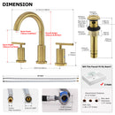 Parlos Two Handle 8 inch Widespread Three Hole Bathroom Sink Faucet Supply Hoses Basin Faucet Mixer Tap Brushed Nickel（1433108）