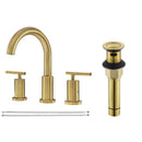 Parlos Two Handle 8 inch Widespread Three Hole Bathroom Sink Faucet Supply Hoses Basin Faucet Mixer Tap Brushed Nickel（1433108）