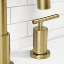 Parlos Two Handle 8 inch Widespread Three Hole Bathroom Sink Faucet Supply Hoses Basin Faucet Mixer Tap Brushed Nickel（1433108）