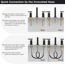 Parlos 8 inch Widespread Bathroom Sink Faucet 2-Handle Brushed Gold with All Metal Pop-up Drain & Faucet Supply Lines(1434108)