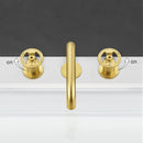EZANDA Brass Widespread Bathroom Faucet Double Wheels handles with Metal Pop-up Sink Drain & Supply Lines Brushed Gold (1434008)