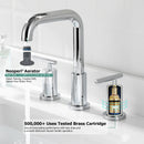 PARLOS 8 inch Widespread Bathroom Sink Faucet 2-Handle Chrome with All Metal Pop-up Drain & Faucet Supply Lines (1434101)