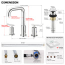 PARLOS 8 inch Widespread Bathroom Sink Faucet 2-Handle Chrome with All Metal Pop-up Drain & Faucet Supply Lines (1434101)