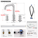 PARLOS Widespread 8 inch Bathroom Sink Faucet 3 Hole Vanity Faucet with cUPC Faucet Supply Lines, Chrome, 1434101D