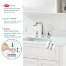 PARLOS 8 inch Widespread Bathroom Sink Faucet 2-Handle Chrome with All Metal Pop-up Drain & Faucet Supply Lines (1434101)