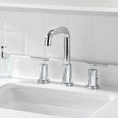 PARLOS 8 inch Widespread Bathroom Sink Faucet 2-Handle Chrome with All Metal Pop-up Drain & Faucet Supply Lines (1434101)