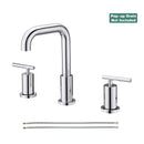PARLOS Widespread 8 inch Bathroom Sink Faucet 3 Hole Vanity Faucet with cUPC Faucet Supply Lines, Chrome, 1434101D