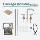 PARLOS Widespread 8 inch Bathroom Sink Faucet 3 Hole Vanity Faucet with cUPC Faucet Supply Lines, Chrome, 1434101D