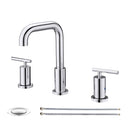 PARLOS 8 inch Widespread Bathroom Sink Faucet 2-Handle Chrome with All Metal Pop-up Drain & Faucet Supply Lines (1434101)