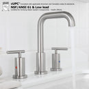 PARLOS 8 inch Widespread Bathroom Sink Faucet 2-Handle Brushed Nickel with All Metal Pop-up Drain & Faucet Supply Lines(1434102)